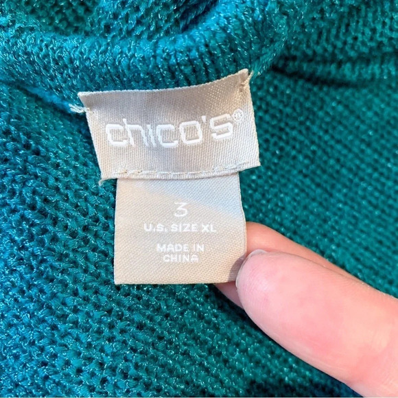 Chico’s Teal Lightweight Knit Sweater Tunic - Picture 6 of 6